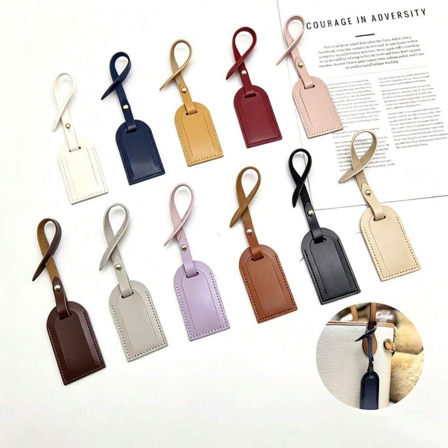 1pc New PU Luggage Tag For Women And Men Suitcase ID Address Label Tag With Strap Travel Baggage Name Tag Bag Accessories