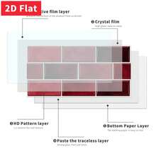 Peel And Stick Tile Stickers, 5.91*11.81 Inch, Red Gradient Brick Pattern PVC Wall Decals, For Bedroom & Living Room Wall Renovation - B - View 10