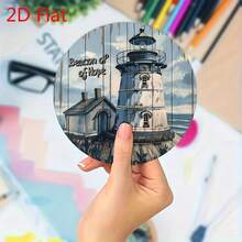 2D Flat Nautical Theme Wooden Coaster Set, 6 Pieces, Non-Slip Heat-Resistant, Perfect For Coffee, Tea, Kitchen Home And Restaurant Decor, Birthday, Holiday Gift - View 5