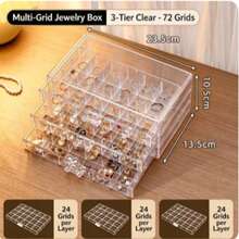 1pc Multi-Layer Acrylic Transparent Fashionable Practical Multi-Function Nail Art Grinder Nail Decoration Nail Tip Storage Box, Suitable For Rings, Earrings, Necklaces, Bracelets And Other Jewelry Storage - Multicolor - View 9
