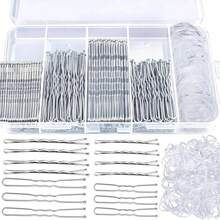 300pcs En Forma De U, Ondulado Bobby Pins Kit De Pines De Pe - Plateado - Ver 3