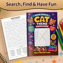 Cat Word Search Puzzle Book, 100+ Pawsome Puzzles, Large Print Cat Theme Activity Book For Cat Lovers, Cute Kittens, Happy Cat Moments, Pet Vocabulary, Fun Word Finding Challenges, Relaxing Brain Games - Cat Word Search Book - View 5