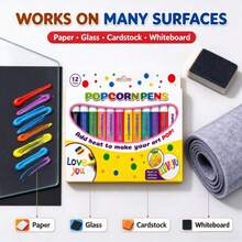 12/6pcs Popcorn Pen Set, 3D Puffy Drawing Markers With Heat-Activated ...