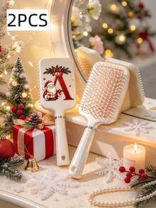 2pcs Christmas Element Letter Combs, Pink, Minimalist - Multicolor - View 10