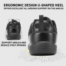 Women Mesh Patchwork Lace Up Casual Sneakers, Low Top Daily Commute Walking Sports Shoes - Black - View 10