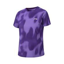 LI-NING Women' S Reflective Quick Dry Running Tee ATSW508 - Dragon Court Purple Full Bottom Print - View 1