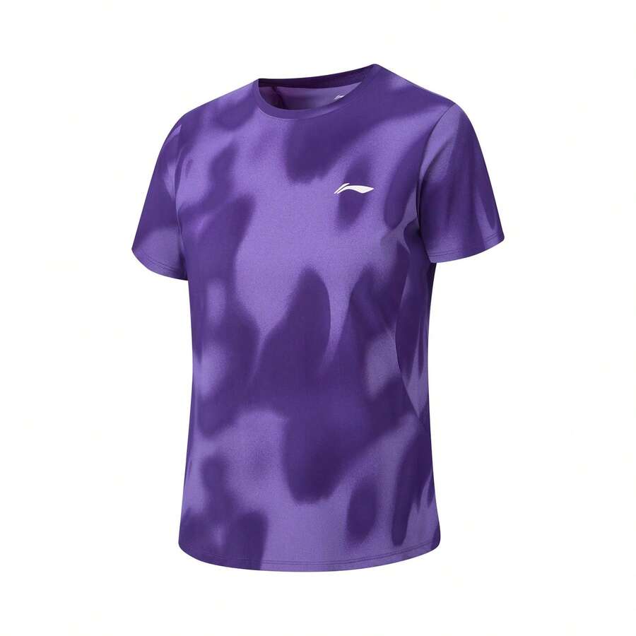 LI-NING Women' S Reflective Quick Dry Running Tee ATSW508 - Dragon Court Purple Full Bottom Print - View 1