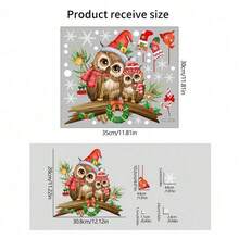 Brodark 1pc Christmas Tree Branch Cartoon Owl Glass Sticker Christmas Window Decoration Sticker Self-Adhesive Wall Sticker 2026 Christmas Glass Sticker Self-Adhesive Double-Sided Visible Static Sticker - 1PC - View 4