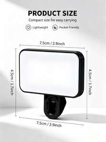 DUONENG Portable Clip-On LED Fill Light, Suitable For Action Photography, Compact Design, 3 Lighting Modes, Adjustable Brightness And Angle, USB Interface, Suitable For Laptop/Phone/Tablet/Zoom Meeting/Makeup, Suitable For Selfie And Live Streaming, Portable Light - A - View 10