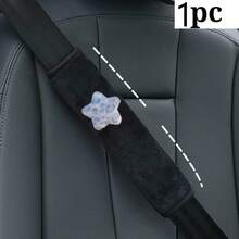 1PC/2PCS Leopard Print Five-Point Star Plush Seat Belt Shoulder Pad, Cute Star Car Seat Belt Protector, Fashionable Car Interior Decoration - Leopard Print Star Shoulder Pad - View 16