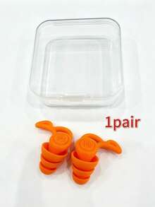 1Pair Of Reusable Noise-Reducing Earplugs – Soft, 3-Flange Silicone Design; Washable And Reusable; Suitable For Sleeping, Traveling, Studying, Working, And Commuting; Comfortable In-Ear Fit;Portable Hearing Protection - One Size - View 11