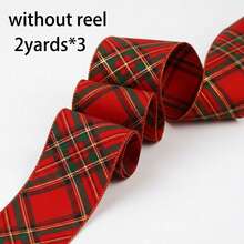 Christmas Wired Ribbon - Red & Green Tartan Metallic Fabric Ribbon Roll, For Christmas Tree Topper Bows, Holiday Wreath Making, Gift Wrapping, Fireplace Garland And Craft Supplies - Red and Green Plaid - View 12