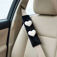 1pc/2pcs Car Heart-Shaped Plush Seat Belt Shoulder Pads, Fashionable Car Interior Decoration, Universal Seat Belt Protector - Heart-shaped Shoulder Pad - View 16