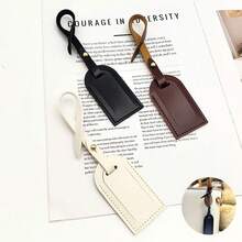 1pc New PU Luggage Tag For Women And Men Suitcase ID Address Label Tag With Strap Travel Baggage Name Tag Bag Accessories - Multicolor - View 3