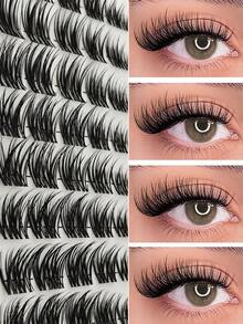 100PCS Curled Natural Lash Clusters, Wispy Defined Individual False Eyelashes, Soft Lightweight Thin-Stem DIY Lash Extensions, Beginner-Friendly Easy At-Home Lashes For Natural Voluminous Daily Makeup, Gift For Women & Girls - View 6