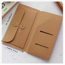 Traveler TN/Passport Envelope Storage Bag, Kraft Paper Small Card Storage Bag, DIY Notebook Index Supplies - Khaki - View 10