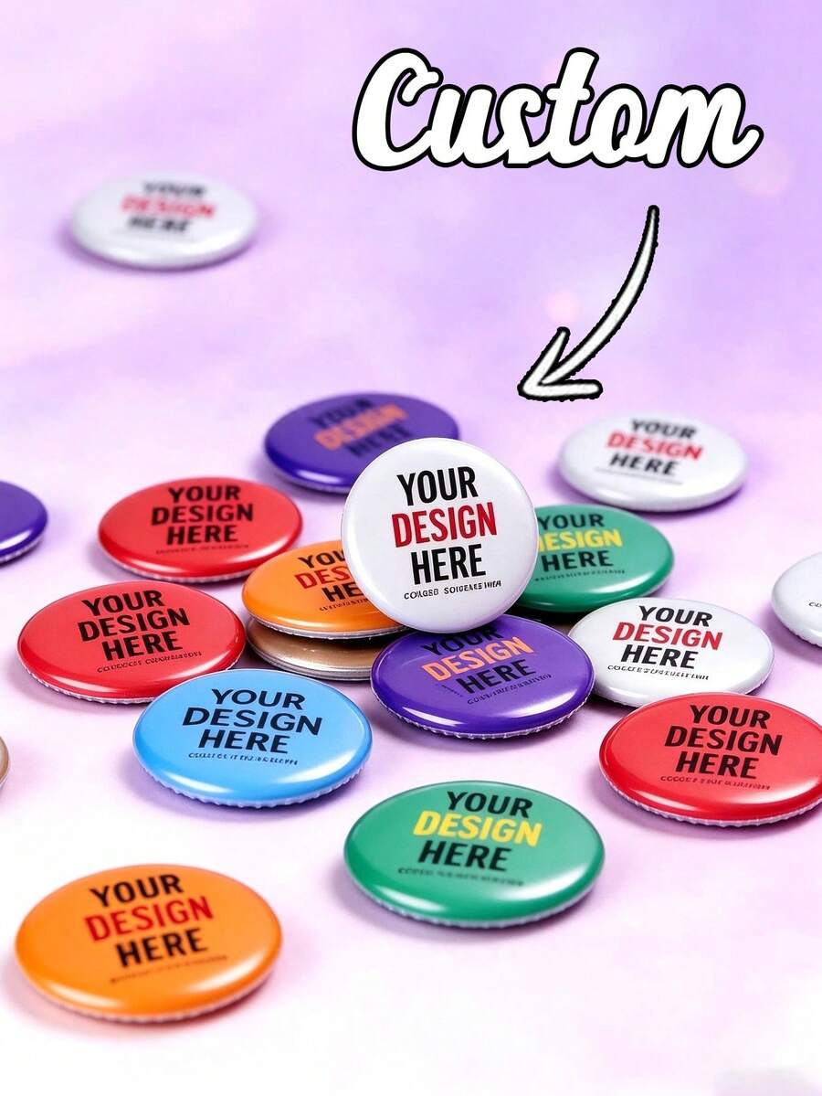 شارة صورة مخصصة - شارة شخصية، مناسبة للزفاف وأعياد الميلاد والفعاليات التجارية؛ تدعم الأنماط المخصصة والشعار والنص. - متعدد الألوان - مشاهدة 1