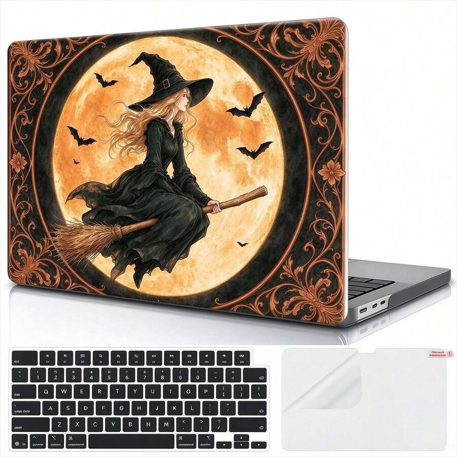 1pc Retro Scary Halloween For MacBook Air 13 Case M5 M4 M3 M2 ,For MacBook Neo Case Air 15 Inch M5 Pro 16/14 Hard PC Matte Split Type Neo Case, Stylish Digital Accessory For Novelty Premium Pattern Hardshell Laptop Case - View 1