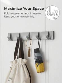 1pc Thickened Hidden Wall Hook, Wall-Mounted, Suitable For Fitting Room, Hallway And Entryway, Sturdy And Durable, Can Be Drilled Or Adhered, Foldable When Not In Use, Home Decor, Christmas Decoration - Multicolor - View 4