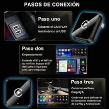 Adaptador Inalámbrico 2 en 1 para Apple CarPlay y Android Auto, Convertidor USB para Conexión Inalámbrica del Celular al Sistema Multimedia del Auto, Adaptador Compacto Plug and Play para Vehículos Compatibles - predeterminado - Ver 7