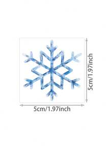 1 Sheet Christmas Temporary Tattoo Sticker Watercolor Blue Snowflake Pattern Waterproof Long Lasting Body Art Decal Easy To Apply For Women Winter Christmas Party Makeup Accessory - Multicolor - View 4