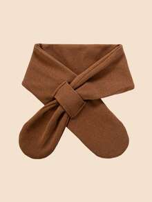 1pc Kids Solid Color Neck Warmer & Toddler Neck Warmer, Children's Scarf, Soft Winter Protective Ski Neck Gaiter, Suitable For Boys And Girls In Cold Weather - Crossover - View 9