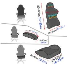 1SET Elastic Jacquard Striped Gaming Chair Cover & Armrest Cover, Suitable For Study, Living Room, Computer Gaming Chair, All Season - Green - View 2