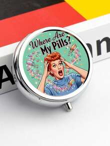 Hộp đựng thuốc viên tròn Retro Happy Pills có gương, hộp đựng thuốc du lịch 3 ngăn cầm tay, hộp chia thuốc "Where Are My Pills?", hộp đựng trang sức, hộp đựng thuốc bỏ túi xách, hộp đựng thuốc nhỏ gọn, dùng cho du lịch, đi học, hằng ngày, quà tặng hài hước độc đáo cho nữ - Nhiều màu - Xem 8