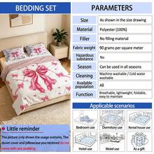 3pcs Bowknot Down Comforter Cover Set (1 Comforter Cover + 2 Pillowcases), Breathable, Comfortable, Soft, Suitable For Twin/Full/Queen/King Size Bed, Machine Washable, Room Decor, Dorm Bedding, Daily, Holiday Decoration - Multicolor - View 4