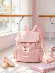 1pc Customizable Dance Ballet Drawstring Backpack, Perfect For Back To School Season, With Handle And Adjustable Shoulder Straps, Drawstring Pouch Design, Large Capacity Nylon Material, Suitable For Daily Use, Outings, Shopping And Travel, Great Birthday Or Christmas Gift - Backpack - View 4