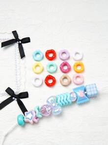 100pcs-15mm Colorful Wavy Flower Spacer Beads, Suitable For DIY Bracelets, Necklaces, Keychains Jewelry Materials - Macaron Wavy Separator - View 2