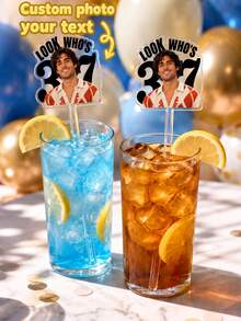 10/30/50/100PCS Acrylic Transparent Customized Pattern Stir Sticks, Photo Logo Beverage Stirrers, Party Cocktail Decor Sticks, Birthday Wedding Souvenirs, Personalized Customization - Multicolor - View 1