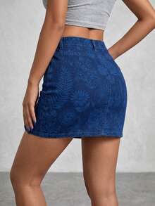 Women Denim Skirts - Blue - View 2