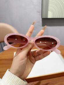 1PC Women's Casual Retro Oval Black Glasses, Suitable For Daily Wear, Decoration And Street Photography - Multicolor - View 4