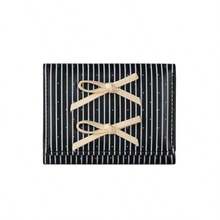 Korean Style Double Bow Polka Dot StripeShort Trifold Wallet Card Holder Coin Purse - Multicolor - View 13