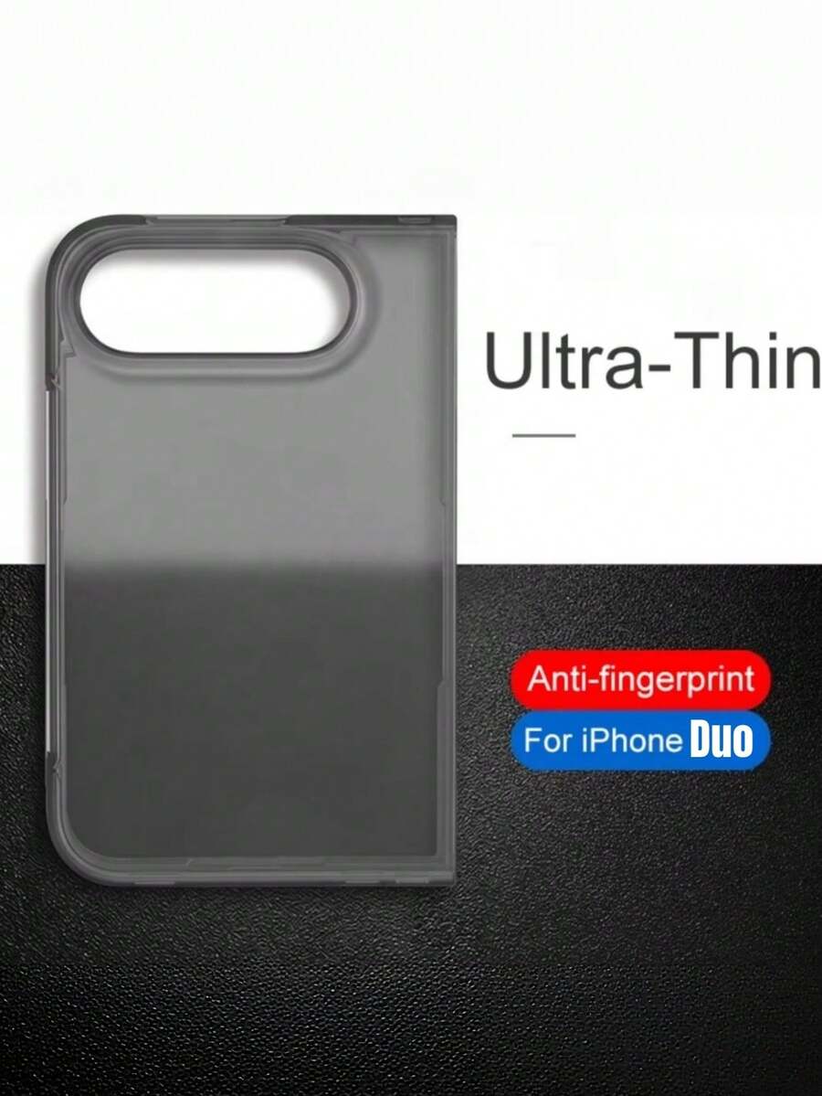 1件裝壓克力透明硬殼,相容 iPhone Duo Fold,保護殼相容 iPhone Duo Ultra Fold,防震殼含頂部前蓋與底部後蓋 - 磨砂黑 - 查看 1