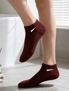 10 Pairs Unisex Burgundy Boat Socks, Sweat-Absorbent Breathable Comfortable Invisible Socks, Suitable For Daily Wear, Sports, Business, Unisex, All Seasons, Best Gift Choice For Back To School And Holidays - Burgundy - View 4