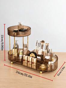 NINFRODITE 1pc Cosmetic Storage Box - Multifunctional Desktop Perfume Tray Rack, Suitable For Storing Skincare Products And Makeup Brushes, Fashionable Design, Smooth Rotation, Ideal Choice For Beauty Enthusiasts - View 13