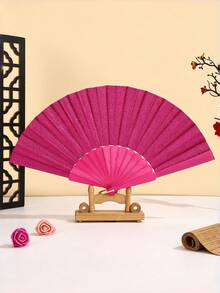 Shiny Fabric Folding Fan, Summer Essential, Suitable For Festivals, Music Events, Parties And Beach, Unique Fan Brings You Unique Charm - A - View 10