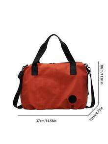Large Capacity Contrast Handle Tote Bag, Casual Crossbody Shoulder Bag For Commuters, Students & Daily Work - Multicolor - View 11