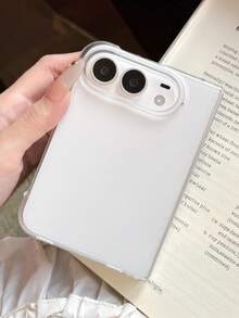 1件裝壓克力透明硬殼保護殼，相容 iPhone Duo Fold 與 Duo Ultra Fold，防震外殼，含頂部前蓋與底部後蓋 - 磨砂白 - 查看 2