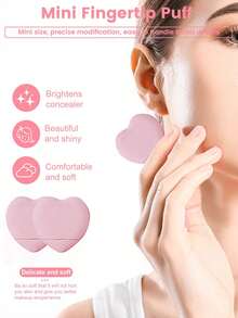 5/10pcs Finger Powder Puff, Finger Puff, Mini Makeup Sponge Soft Beauty Makeup Blender Powder Puff Suitable For Foundation, Face Powder, Under Eye Setting, Concealer, Repair Cream, Makeup Tools - Multicolor - View 8
