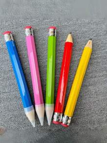 2pcs Giant Wooden Pencils - Extra Large Size, Suitable For School, Events, Parties And Home Use; Student Stationery - Multicolor - View 7