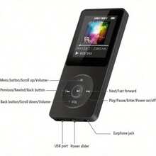 1.8 Inch LCD Screen MP3 MP4 Music Player, With Bluetooth, 32GB TF Card, High-Definition Speaker, FM Radio, Voice Recorder, E-Book Reader, Lossless Audio Quality Mini Portable Audio Player, Suitable For Sports And Running, Ideal Birthday And Christmas Gift, 150mAh - View 5