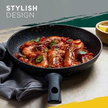 Ceramic-Coated Nonstick Skillet, Black, 47 * 29 * 8.5 Cm, Versatile Cookware, Suitable For Induction Cooktops - View 6
