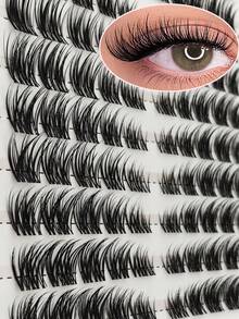 100PCS Curled Natural Lash Clusters, Wispy Defined Individual False Eyelashes, Soft Lightweight Thin-Stem DIY Lash Extensions, Beginner-Friendly Easy At-Home Lashes For Natural Voluminous Daily Makeup, Gift For Women & Girls - View 2