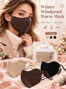 2PCS/1PC Winter Warm Face Mask, Windproof Cloud Fleece Face Cover With Eye Protection, Reusable 3D Breathable Cold-Proof Mask, Adjustable Ear Loops, Soft Warm Face Mask Suitable For Outdoor Cycling And Running, UV Protection Sun Protection Mask For Women - 1-pack - View 2