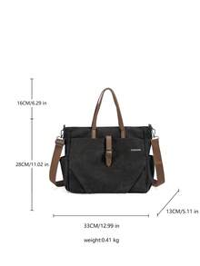 Versatile Canvas Tote Bag With Multi Pockets, Casual Crossbody Shoulder Bag For School, College, Office & Work - Multicolor - View 14