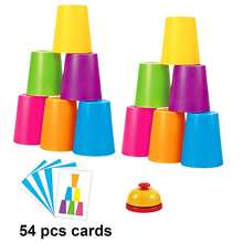 Interactive Colorful Stacking Cups Game Set, 2-Player Competitive Tabletop Game, Parent-Child Interaction, Stacking Toy, Early Education Color Recognition, Children's Toy Gift - Multicolor - View 8