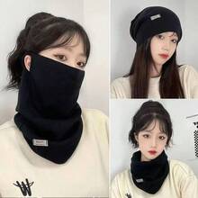 Women's Autumn/Winter Knitted Neck Warmer,Versatile Ear-Loop Face Mask,Versatile Autumn/Winter Essential,Warm, Easy-To-Wear, Ear-Loop Cold-Weather Protection,Thermal Neck Gaiter,Stylish Scarf, And Thickened Windproof/Cold-Resistant Mask For Cycling. - Multicolor - View 13